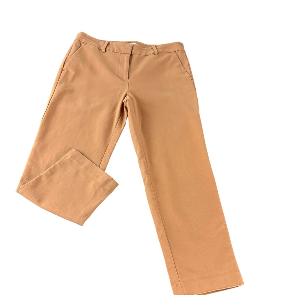 LOFT Riviera Slim Pants Straight Leg 6P Brown Preppy Career Office Crop 634